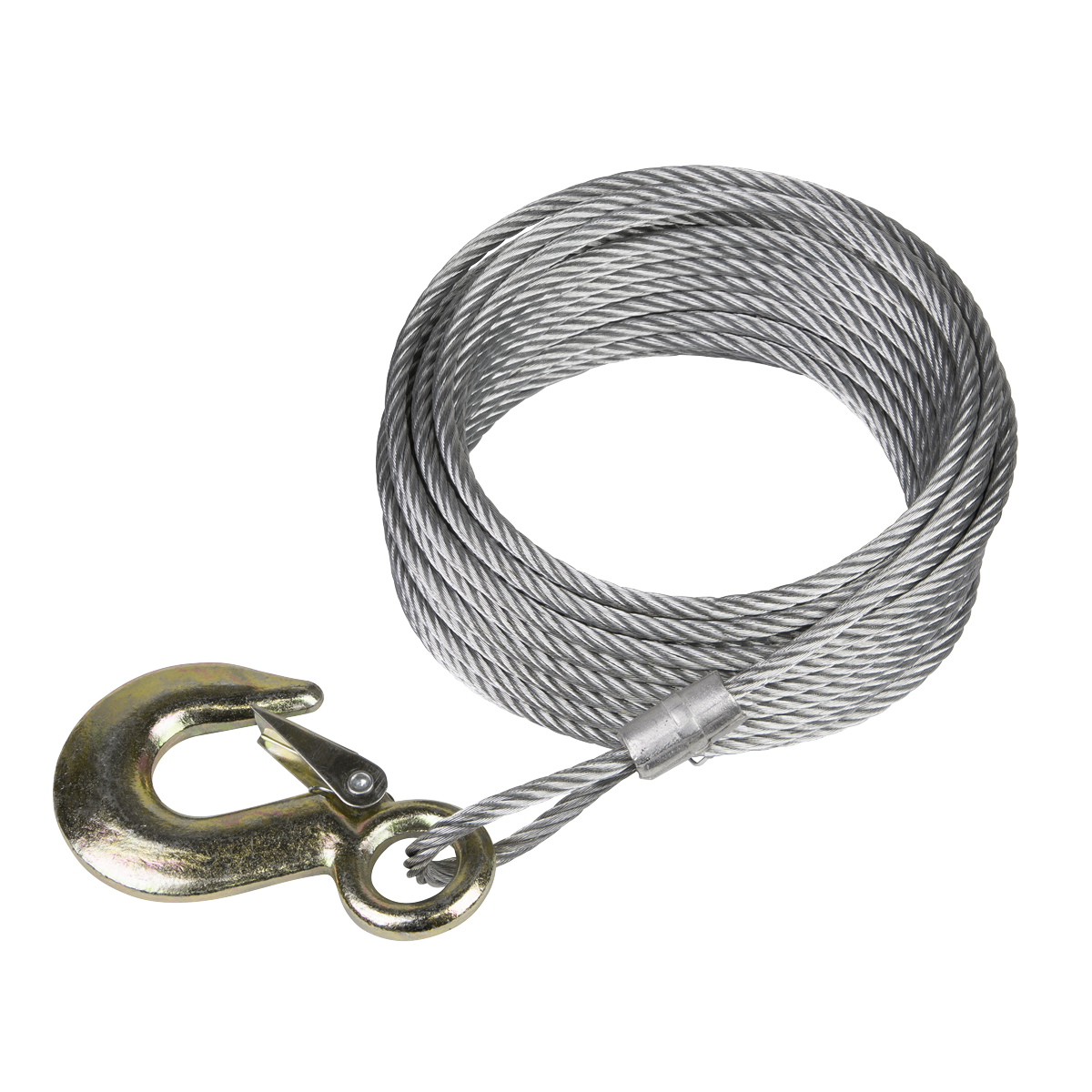 Sealey GWEC12 Winch Cable/Wire Rope with Forged Hook 5.1mm x 10m 810kg Breaking Strength