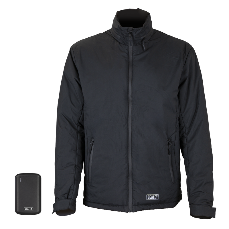 Sealey HJ02KIT 5V Heated Rain Jacket with Power Bank - Medium