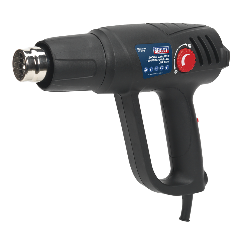 Sealey HS107K 2000W Variable Temperature Heat Gun Kit 50-450°C/90-600°C