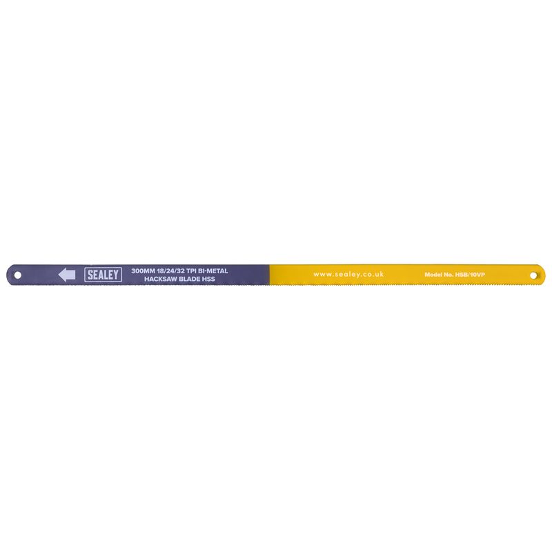 Sealey HSB/10VP Bi-Metal Hacksaw Blade 18/24/32tpi Vari-Pitch 300mm - Pack of 10 - additional view 3