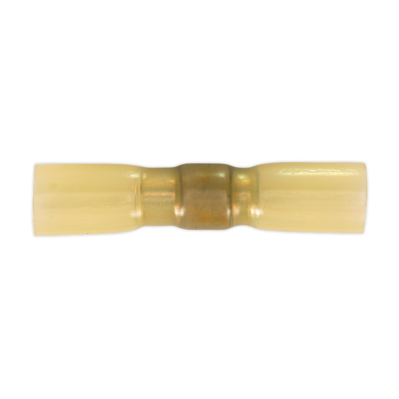 Sealey HSSB25Y Heat Shrink Butt Connector with Crimp & Solder, Yellow - Pack of 25