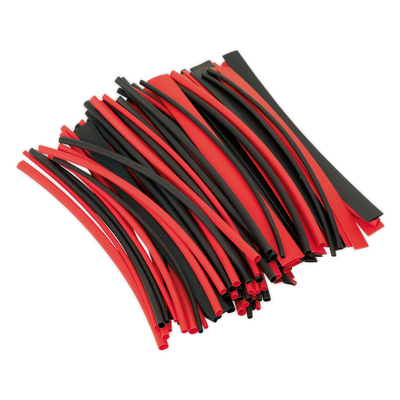 Sealey HST200BR Heat Shrink Tubing 200mm 100pc - Black & Red