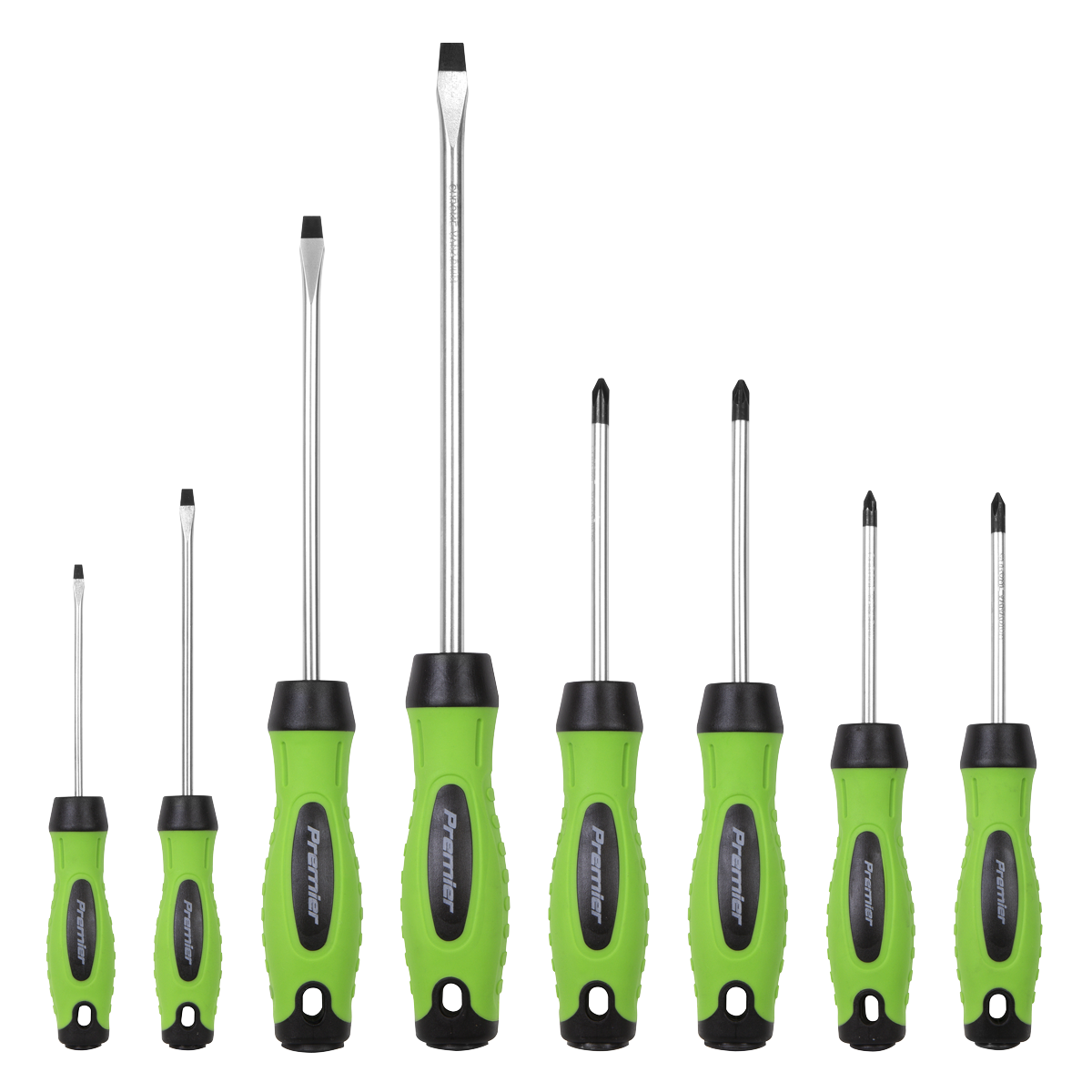 Sealey HV001 Premier Screwdriver Set 8pc - Hi-Vis Green - additional view 2