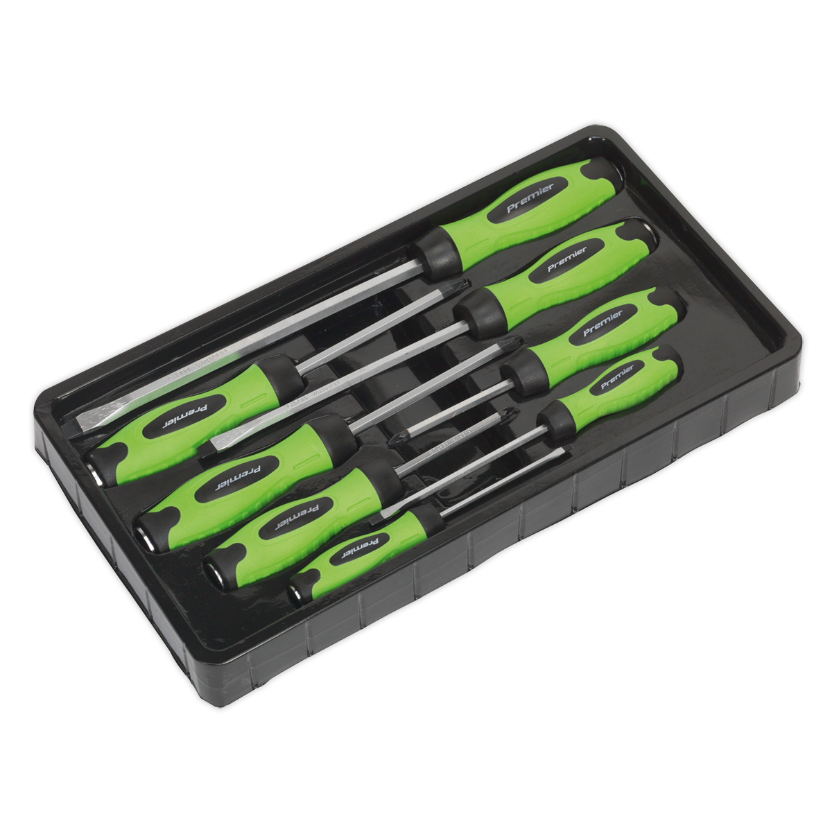 Sealey HV002 Premier Hammer-Thru Screwdriver Set 8pc - Hi-Vis Green - additional view 7