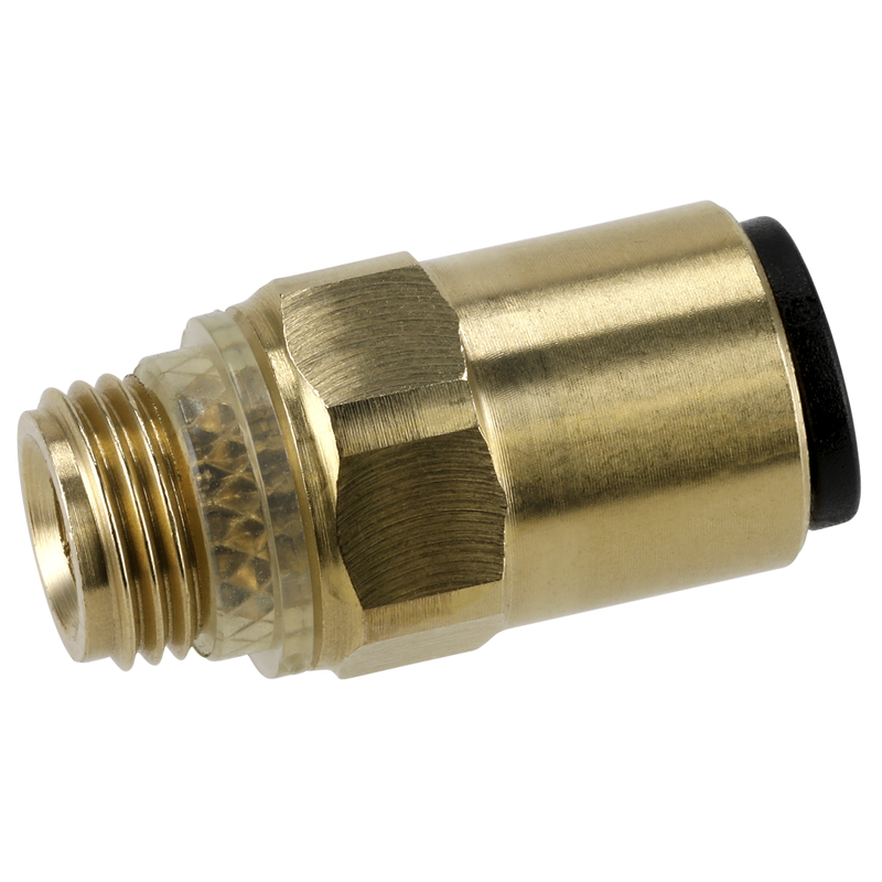 Sealey JGBC618 John Guest® Brass SuperThread Straight Adaptor 6mm x 1/8"BSP - Pack of 2