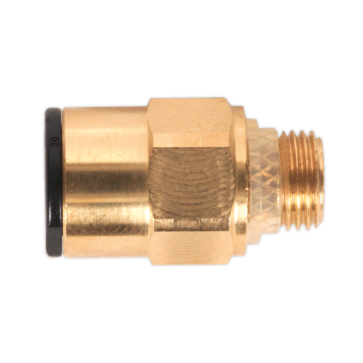 Sealey JGBC818 John Guest® Brass SuperThread Straight Adaptor 8mm x 1/8"BSP - Pack of 2