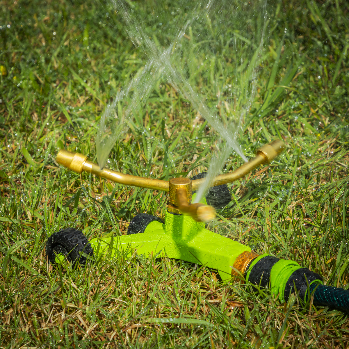 Sealey JS2032 3-Arm Brass Sprinkler with Metal Wheeled Base - additional view 4