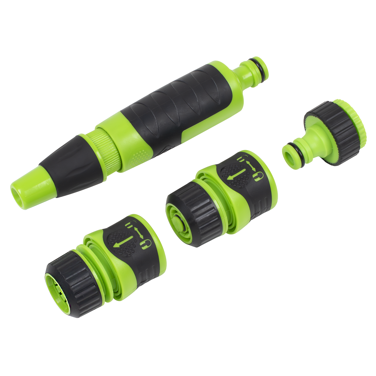 Sealey JS9611 Deluxe Soft-Touch Hose Nozzle & Connector Set 4pc