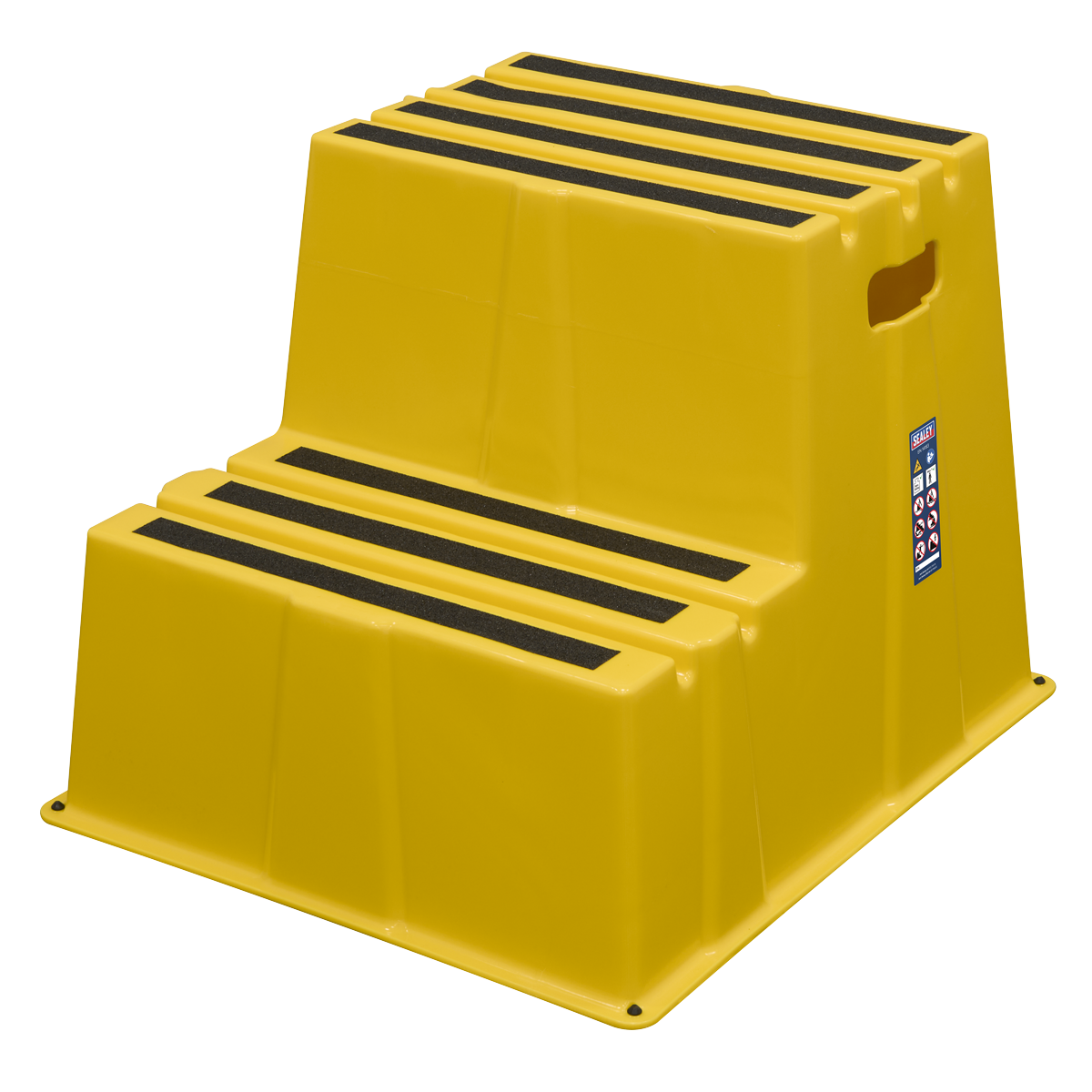 Sealey KS6 Heavy-Duty 2-Step Safety Steps with Anti-Slip Treads 150kg Capacity, Yellow - EN 14183