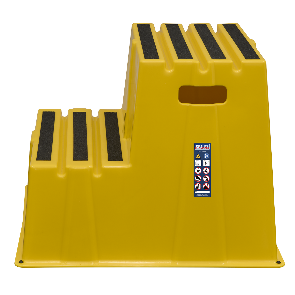 Sealey KS6 Heavy-Duty 2-Step Safety Steps with Anti-Slip Treads 150kg Capacity, Yellow - EN 14183 - additional view 3