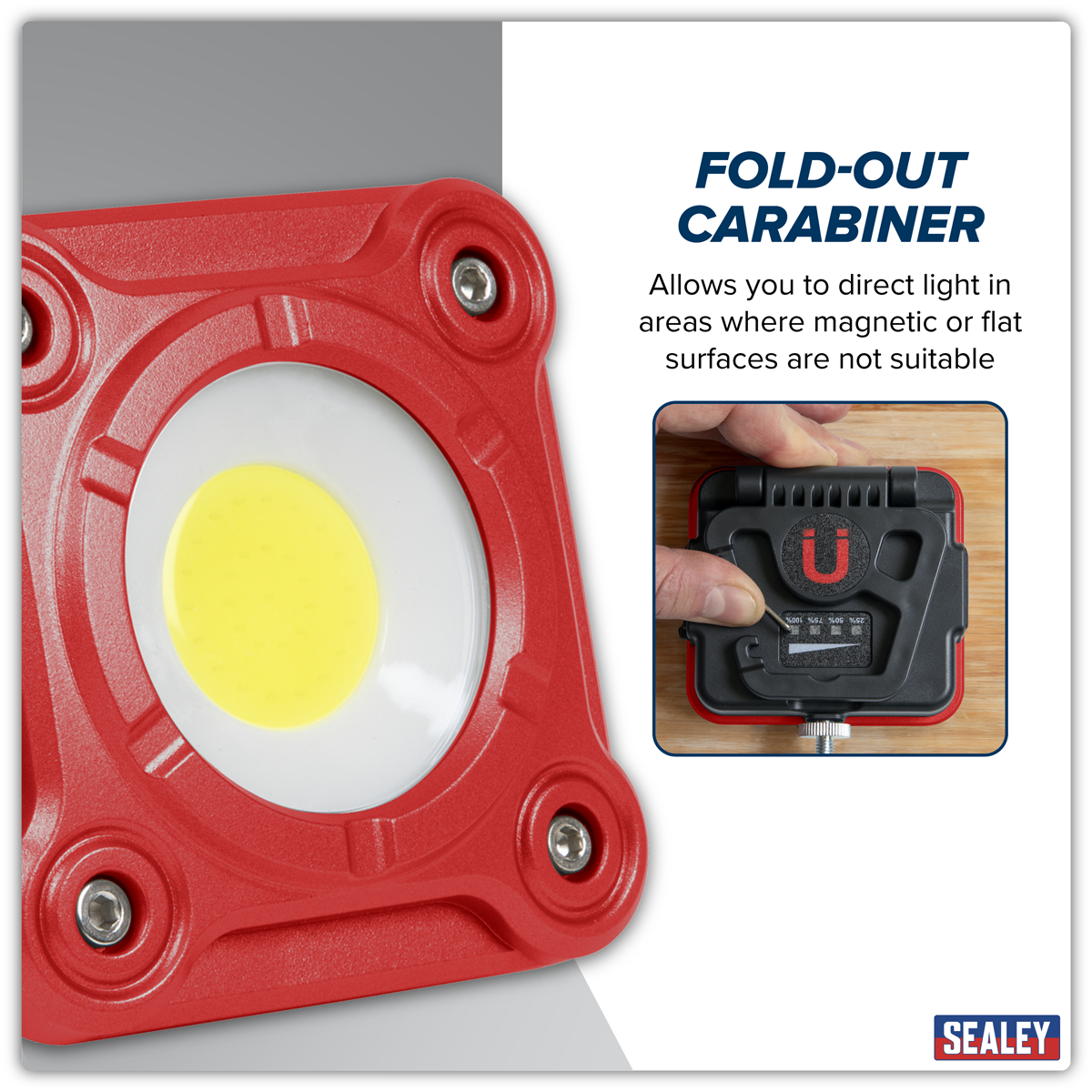 Sealey LED1000 Rechargeable Pocket Floodlight 10W COB LED - additional view 7