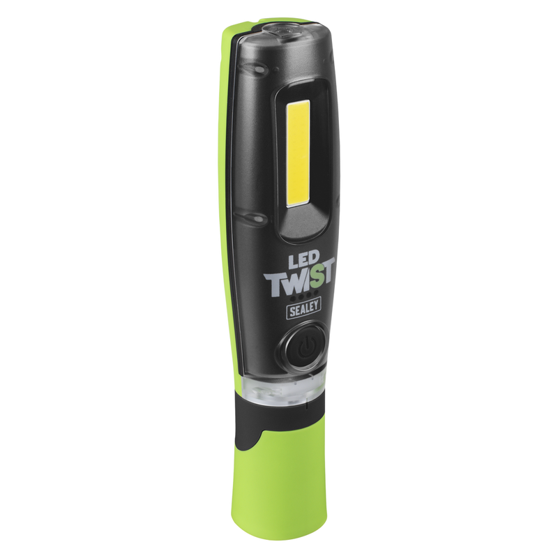 Sealey LED1001G LED Twist® Rechargeable Inspection Light 8W COB & 1W SMD