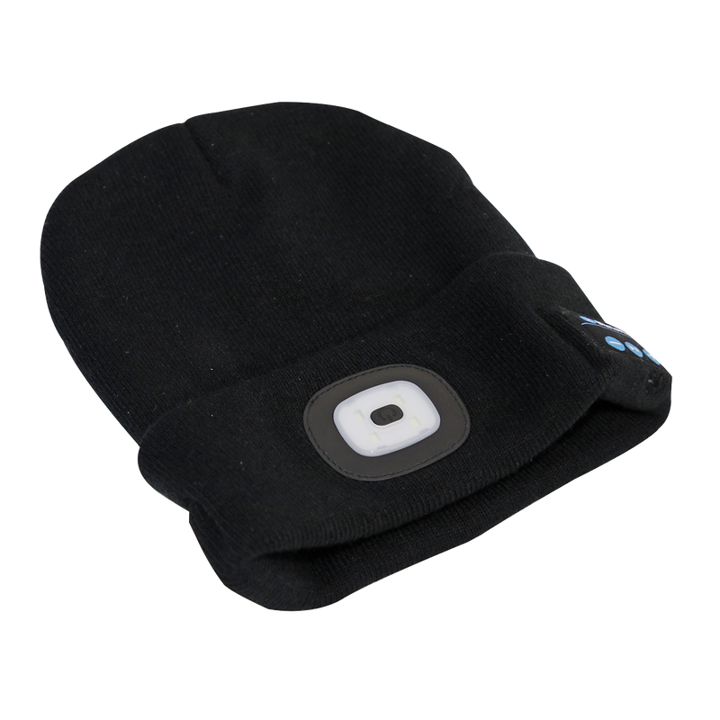 Sealey LED185W Rechargeable USB Beanie Hat with Wireless Headphones 1W SMD LED