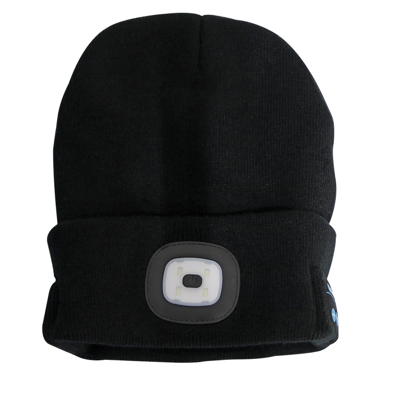 Sealey LED185W Rechargeable USB Beanie Hat with Wireless Headphones 1W SMD LED - additional view 2