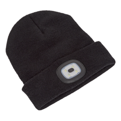 Sealey LED185 Rechargeable USB Beanie Hat 1W SMD LED