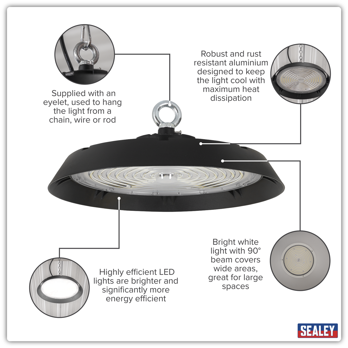 Sealey LED200HB 200W LED High Bay Light 6000K - additional view 12