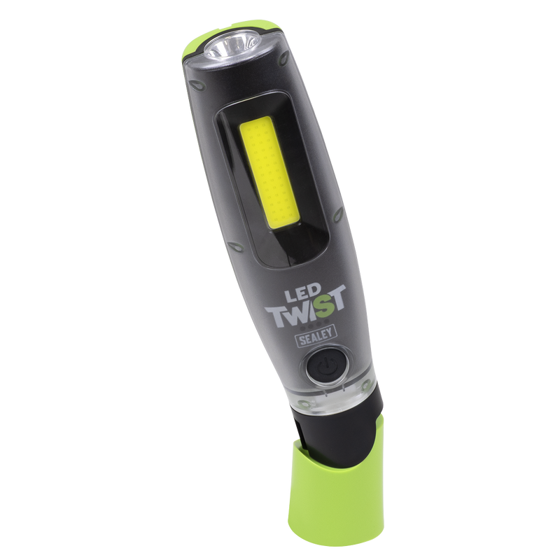 Sealey LED3001G Rechargeable LED Twist® Inspection Light 20W COB + 3W SMD, 3000lm, Magnetic Base & Power - additional view 2