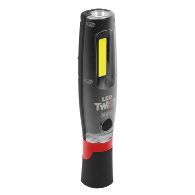 Sealey LED3001 Rechargeable LED Twist® Inspection Light 20W COB & 3W SMD, 3000lm, Magnetic Base & Power Bank