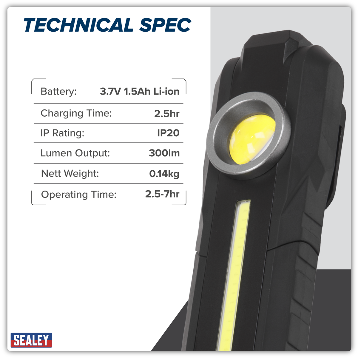 Sealey LED316 Rechargeable 3-in-1 Inspection Light 5W COB & 3W SMD LED - additional view 17