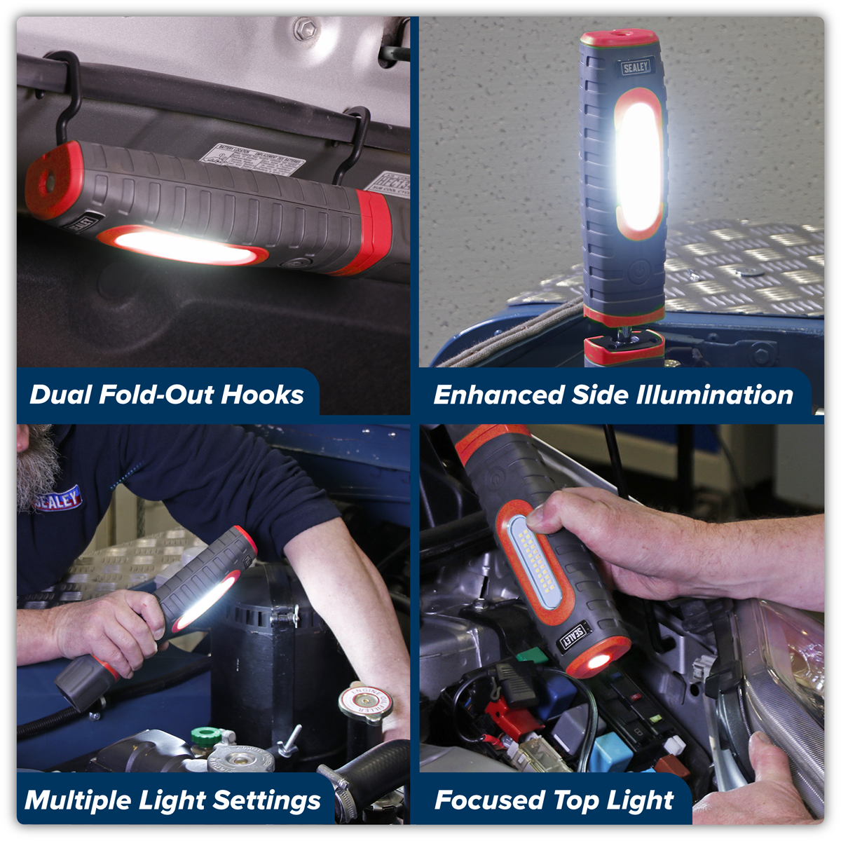 Sealey LED3606R Rechargeable 360° Inspection Light 15W & 3W SMD LED - Red - additional view 13