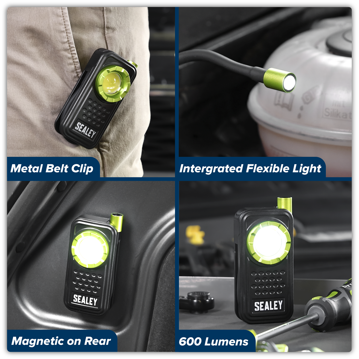 Sealey LED600FX Pocket Light with Flexi Inspection Light 8W COB LED & 1W SMD LED - additional view 12
