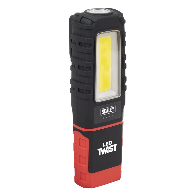Sealey LED601 LED Twist® Rechargeable Inspection Light 5W COB & 1W SMD