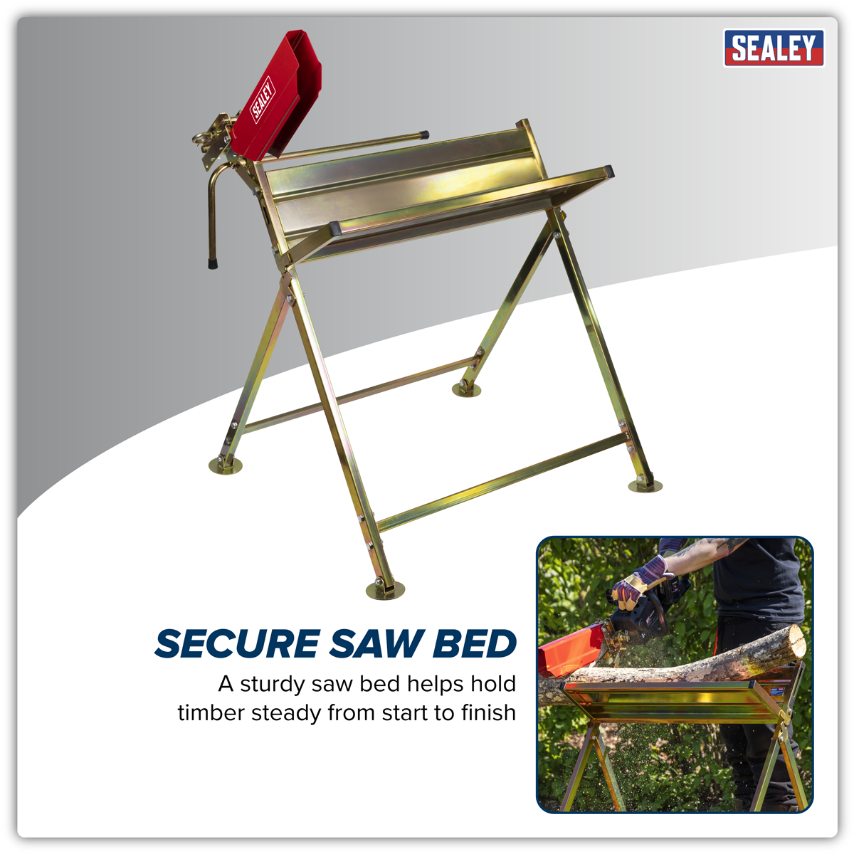 Sealey LSH150HD Heavy-Duty Sawhorse with Chainsaw Holder - additional view 7