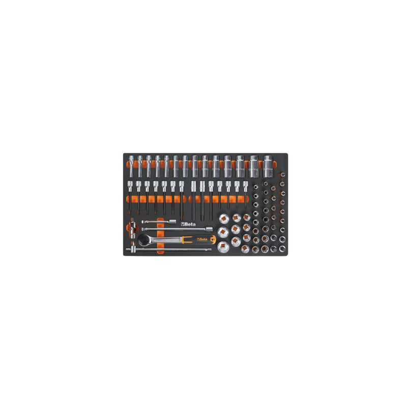 Beta Soft Thermoformed Tray With 75-Piece 1/2In Socket And Driver Assortment - M120