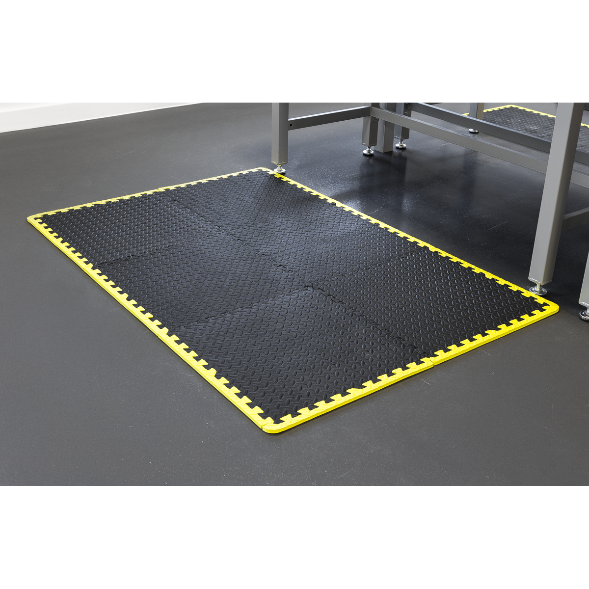Sealey MIC1218Y3 Interlocking EVA Foam Workshop Mat Set with Hi-Vis Edges 1240 x 1825mm - additional view 5