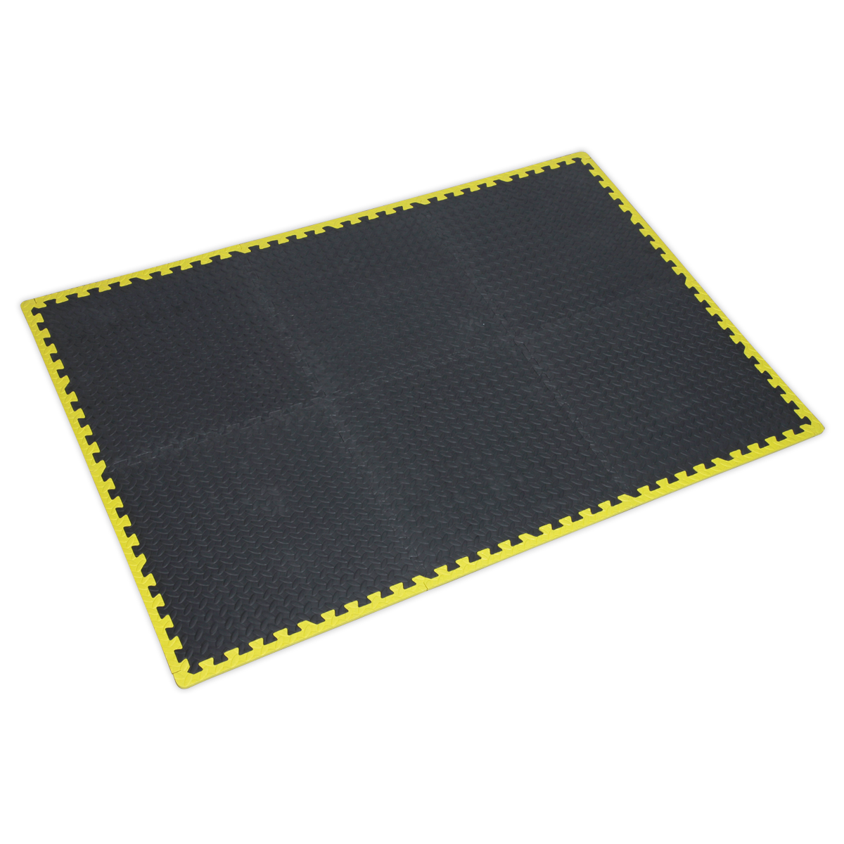 Sealey MIC1218Y3 Interlocking EVA Foam Workshop Mat Set with Hi-Vis Edges 1240 x 1825mm