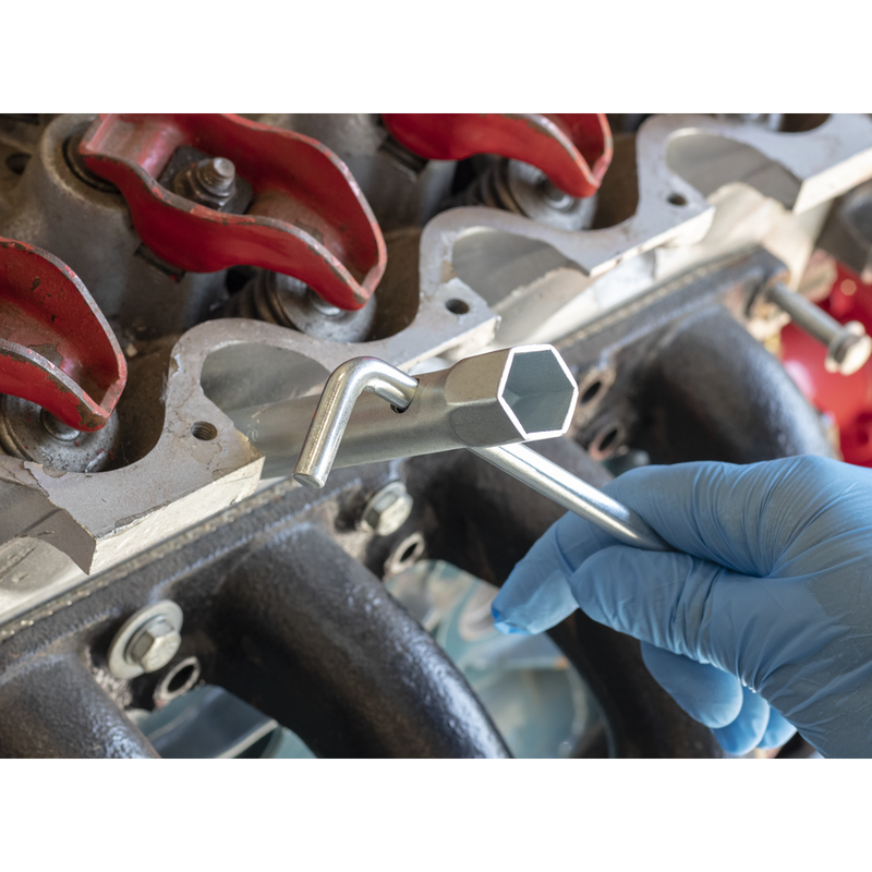 Sealey MS157 Long Reach Double End Spark Plug Box Spanner with L-Bar 16/18mm - additional view 5