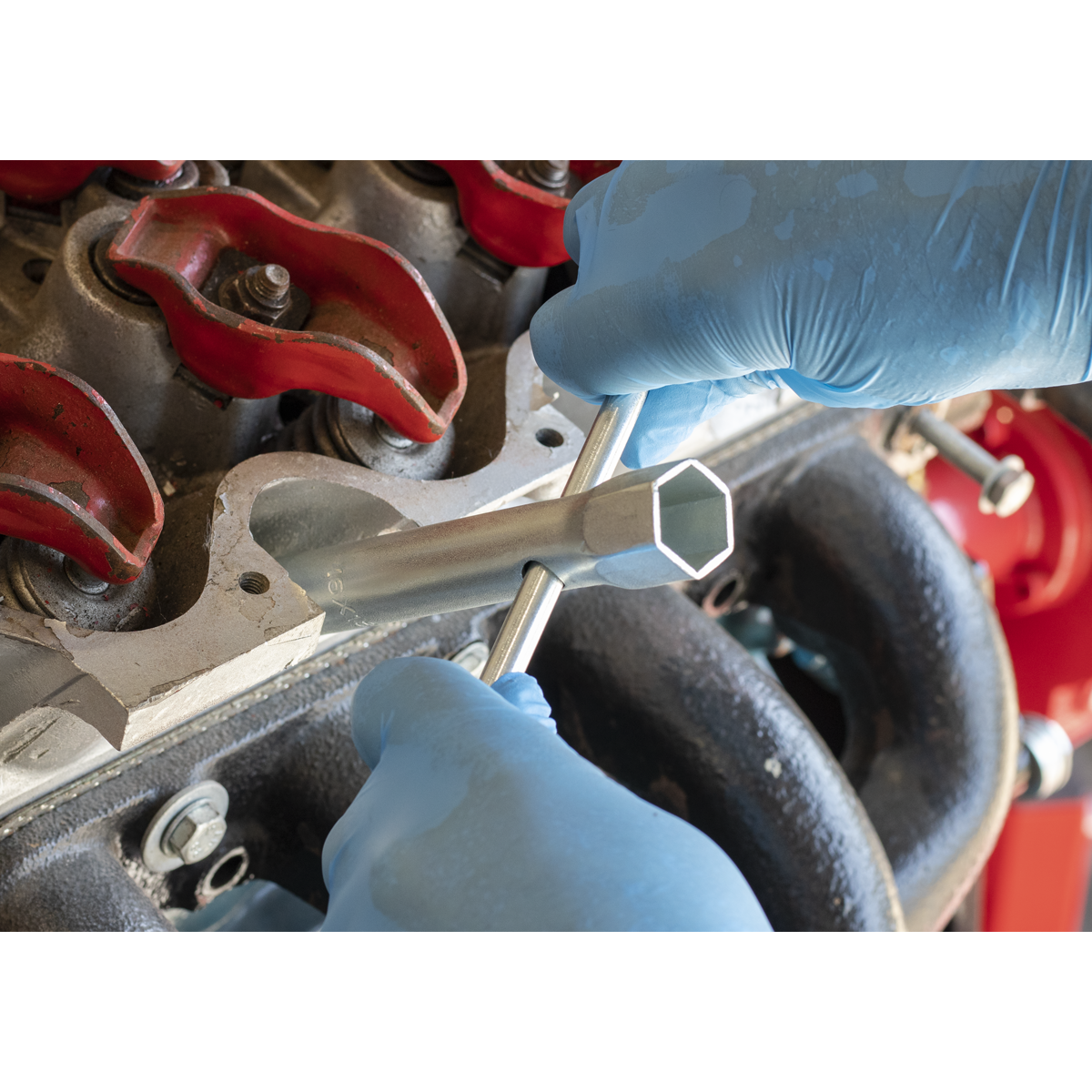 Sealey MS157 Long Reach Double End Spark Plug Box Spanner with L-Bar 16/18mm - additional view 6