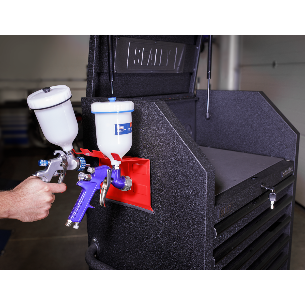 Sealey MSH03 Magnetic Spray Gun Holder 2 Gun Capacity - additional view 5
