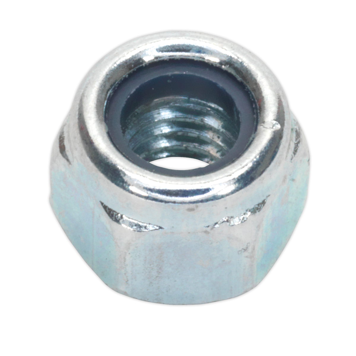 Sealey NLN6 Zinc Plated Nylon Locknut M6, DIN 982 - Pack of 100