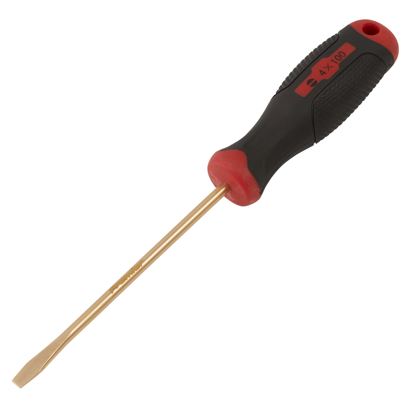 Sealey NS093 Screwdriver Slotted 4 x 100mm - Non-Sparking