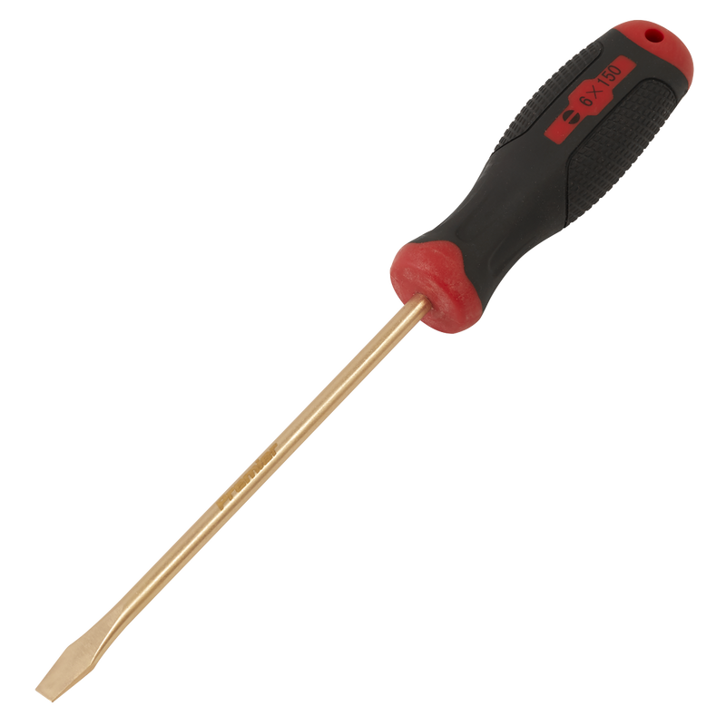 Sealey NS094 Non-Sparking Slotted Screwdriver 6 x 150mm