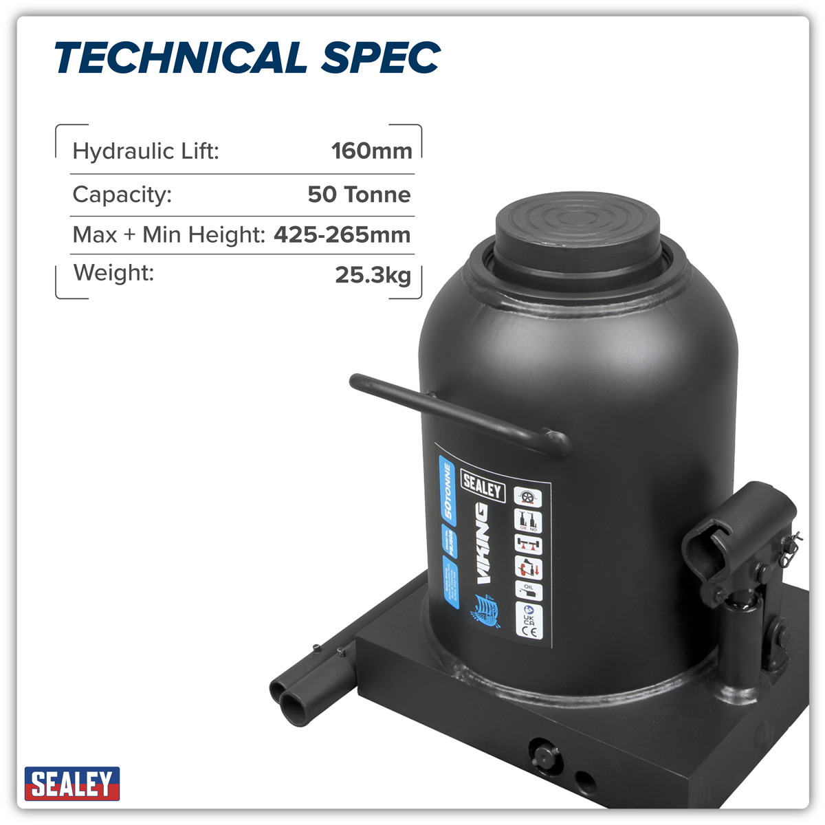 Sealey PBJ50S Viking Bottle Jack 50 Tonne - additional view 9