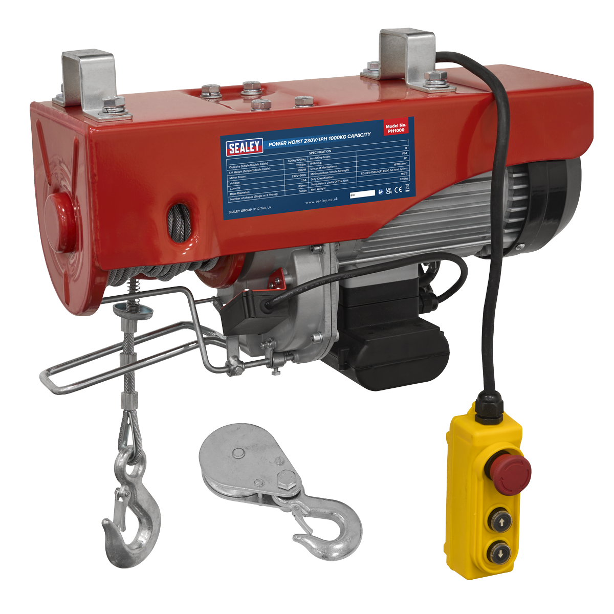 Sealey PH1000 Power Hoist 230V/1ph 1000kg Capacity