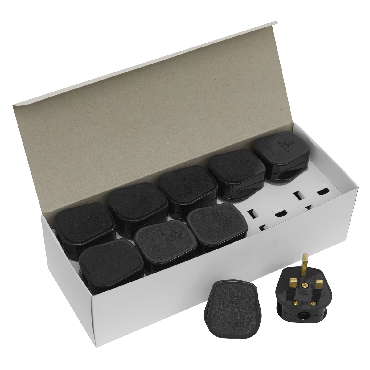 Sealey PL13/320 13A Rewirable Plug - Black - Pack of 20