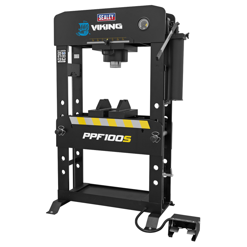 Sealey PPF100S Viking Floor Type Air/Hydraulic Press with Sliding Ram & Foot Pedal 100 Tonne - additional view 10