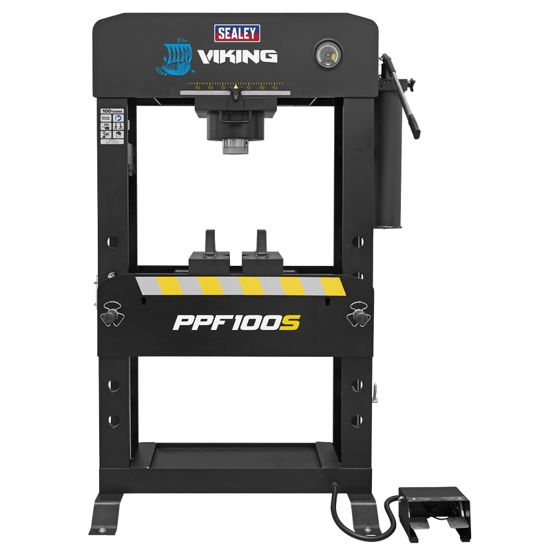 Sealey PPF100S Viking Floor Type Air/Hydraulic Press with Sliding Ram & Foot Pedal 100 Tonne - additional view 11