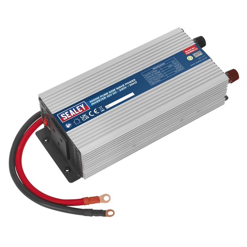 Sealey PSI1000 Pure Sine Wave Power Inverter 1000W 12V