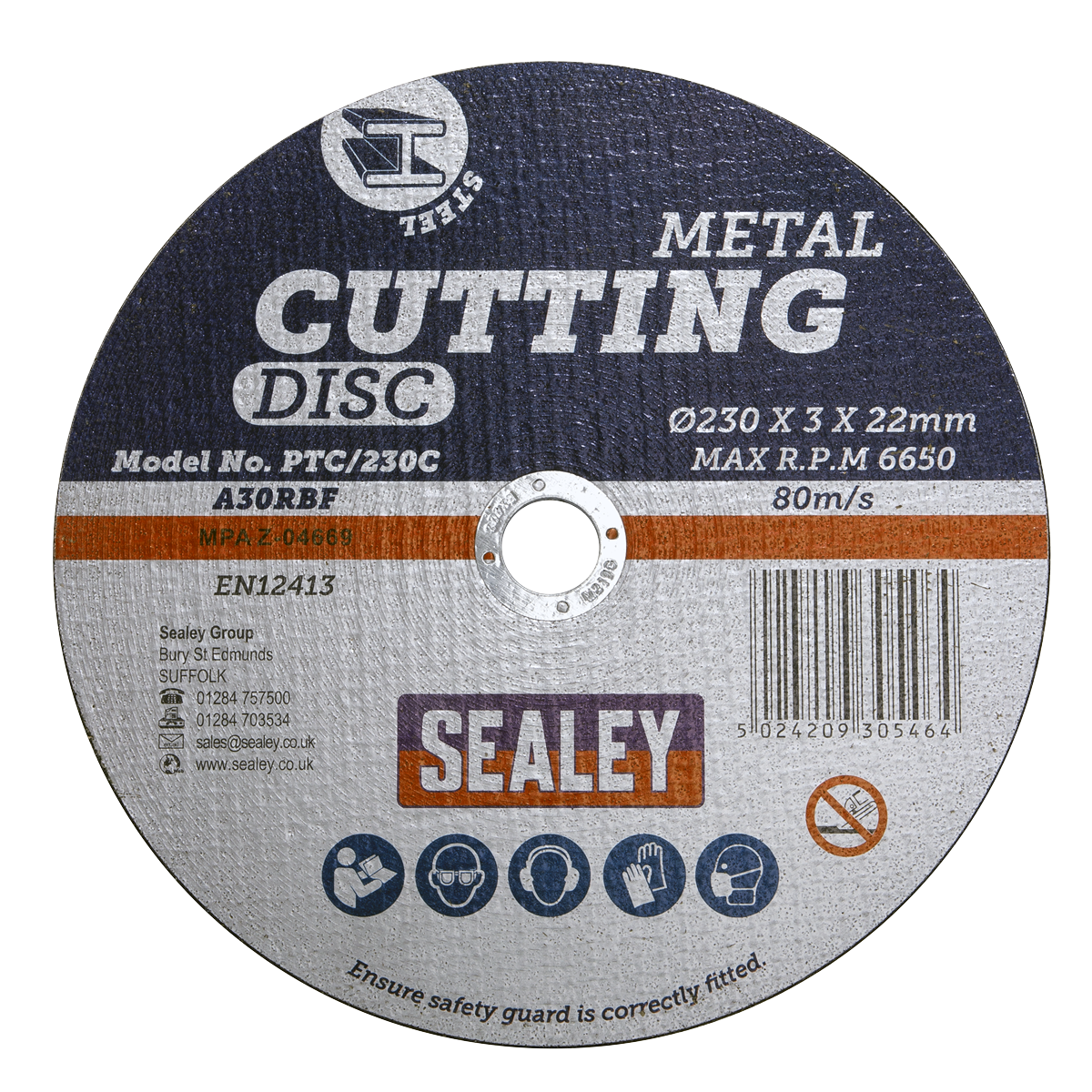 Sealey PTC/230C 230 x 3mm Cutting Disc 22mm Bore - additional view 2