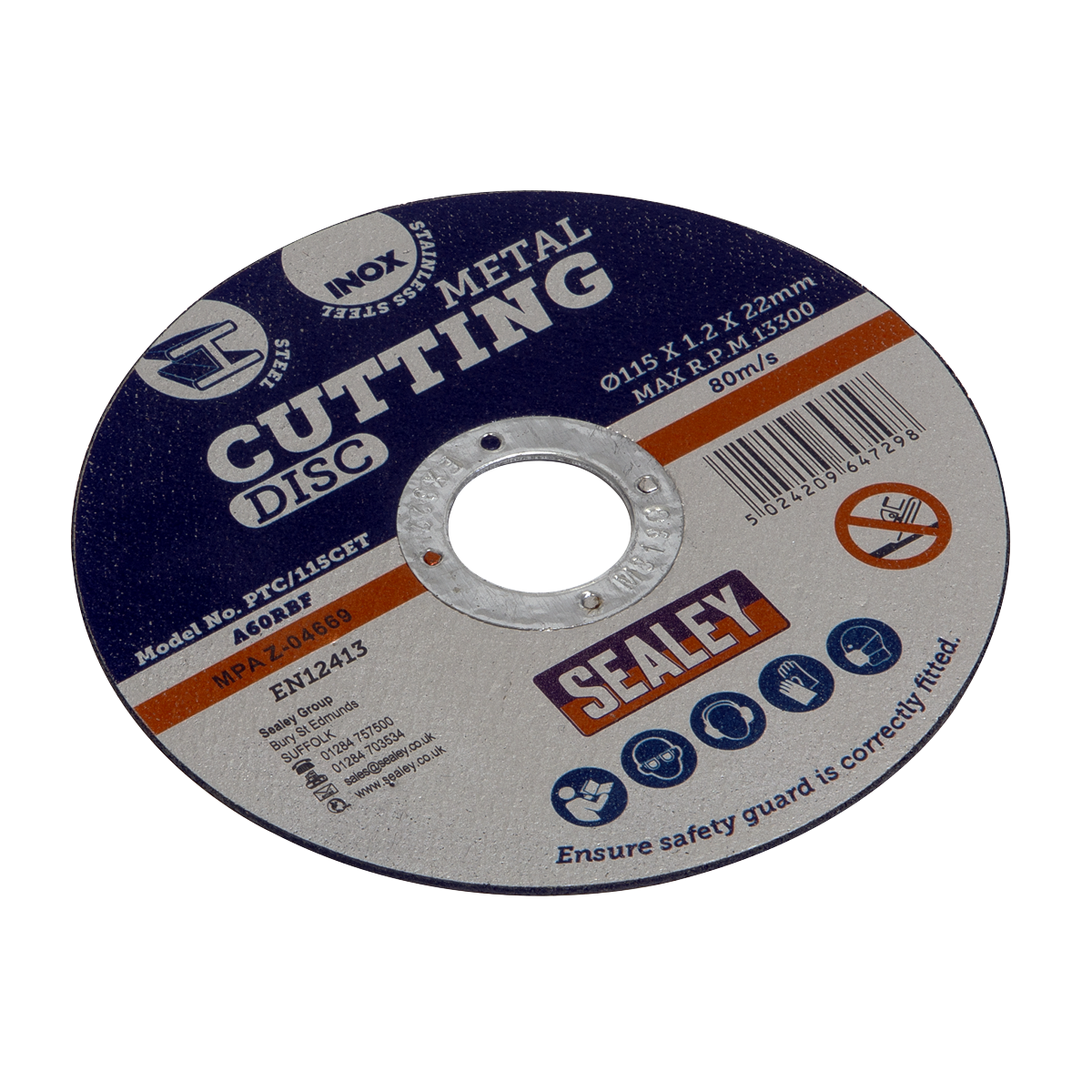 Sealey PTC115CET50 115 x 1.2mm Cutting Disc 22mm Bore - Pack of 50 - additional view 8