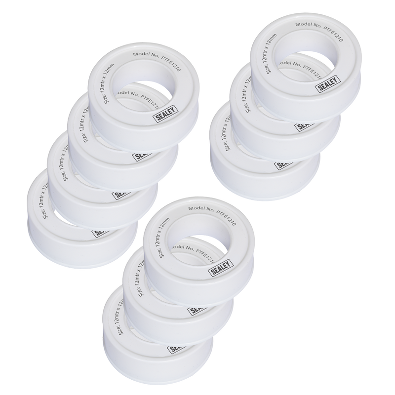 Sealey PTFE1210 PTFE Thread Sealing Tape 12mm x 12m