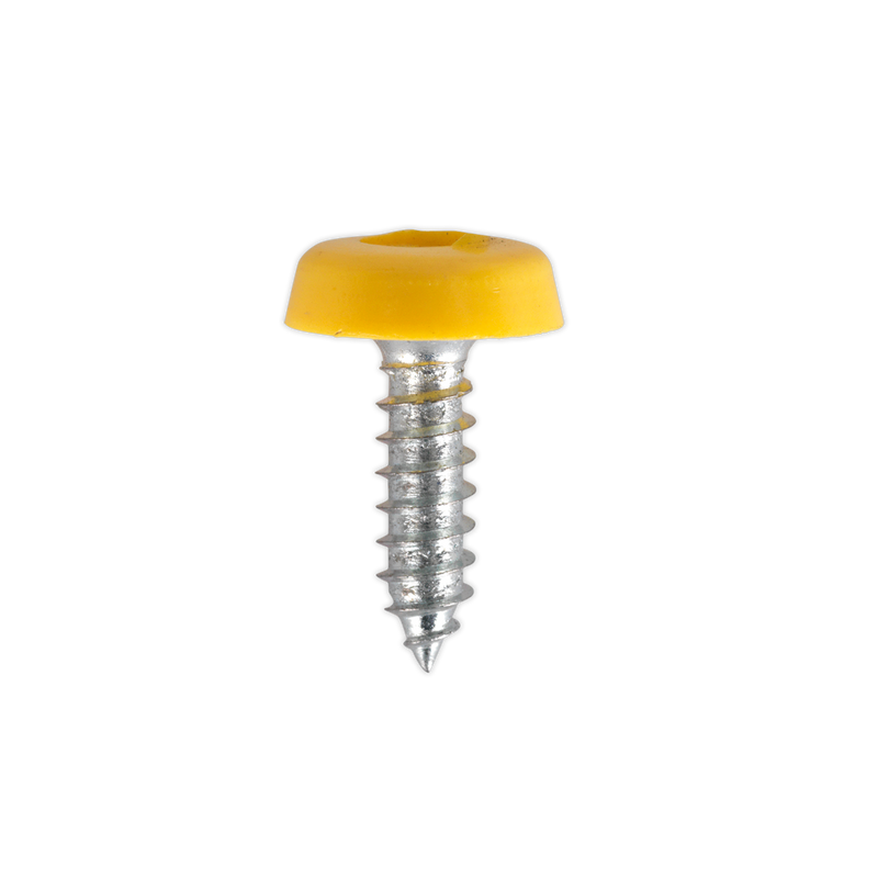 Sealey PTNP2 Numberplate Screw with Plastic Enclosed Head 4.8 x 18mm, Yellow - Pack of 50 - additional view 3