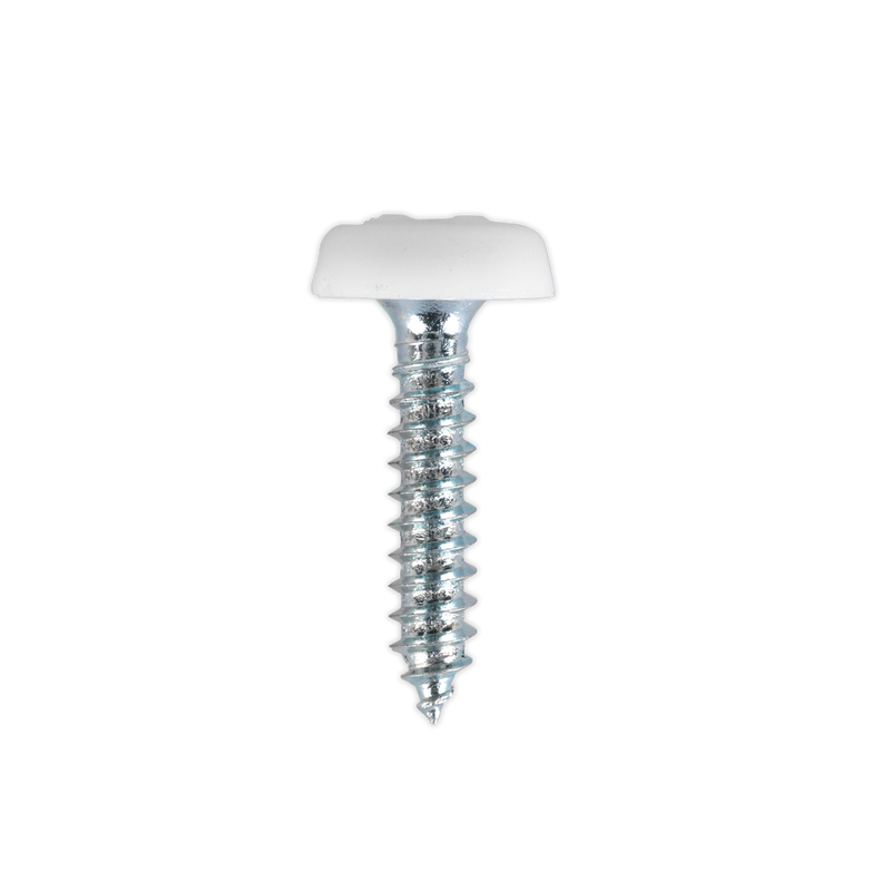 Sealey PTNP5 Numberplate Screw with Plastic Enclosed Head 4.8 x 24mm, White - Pack of 50 - additional view 3
