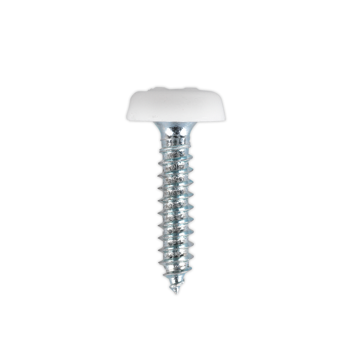 Sealey PTNP5 Numberplate Screw with Plastic Enclosed Head 4.8 x 24mm, White - Pack of 50 - additional view 3