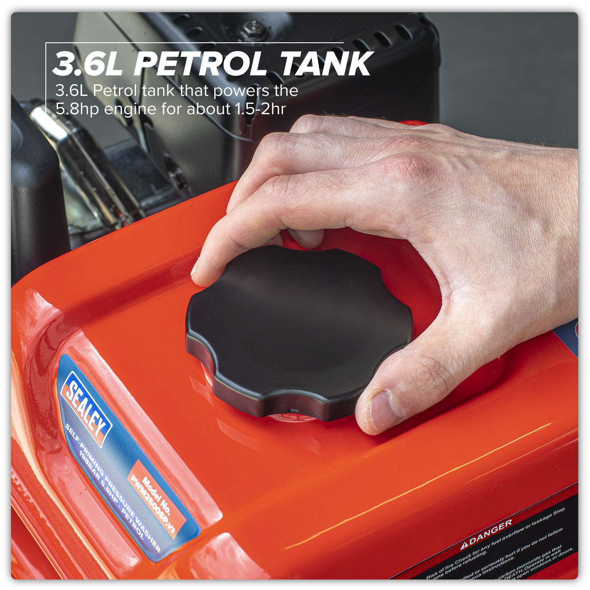 Sealey PWM2500SP Pressure Washer 198bar 513L/hr Self-Priming 5.8hp Petrol - additional view 8