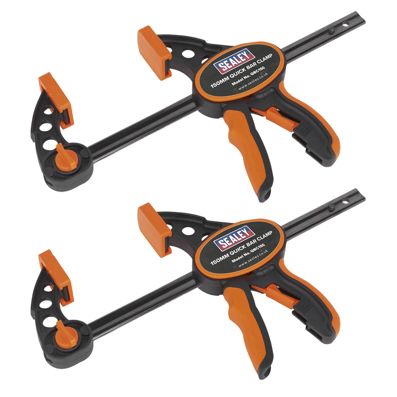Sealey QBC1502 Quick Bar Clamp Set 150mm 2pc